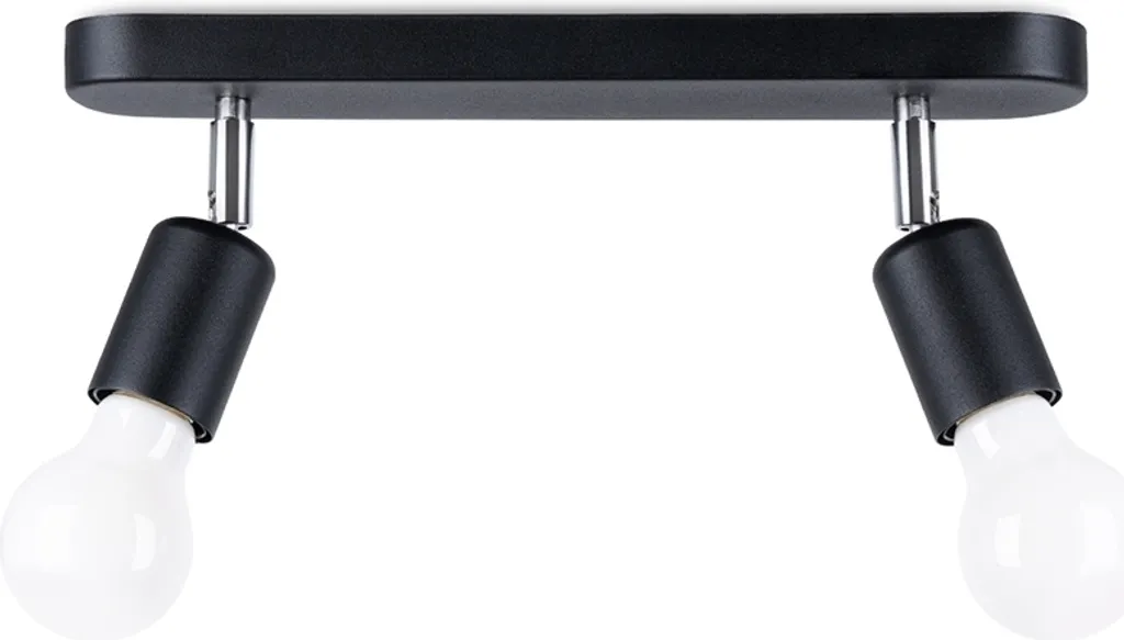 Lampada Soffitto FORNES 2 Nero 2xE27 Acciaio | Miglior Rapporto Qualità/Prezzo