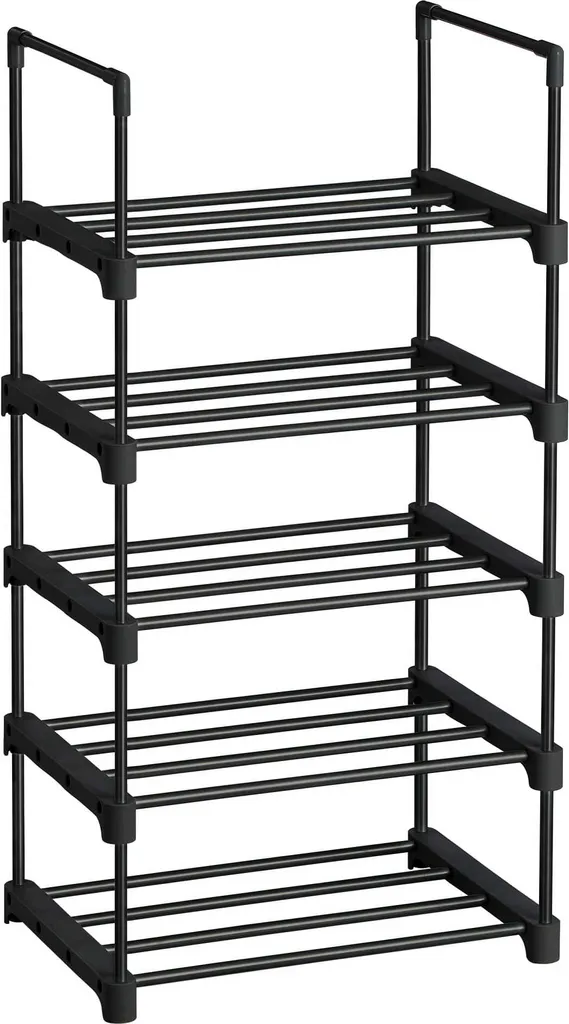 Meuble à chaussures 45x30x89.5 cm Noir - Rangement compact 5 niveaux