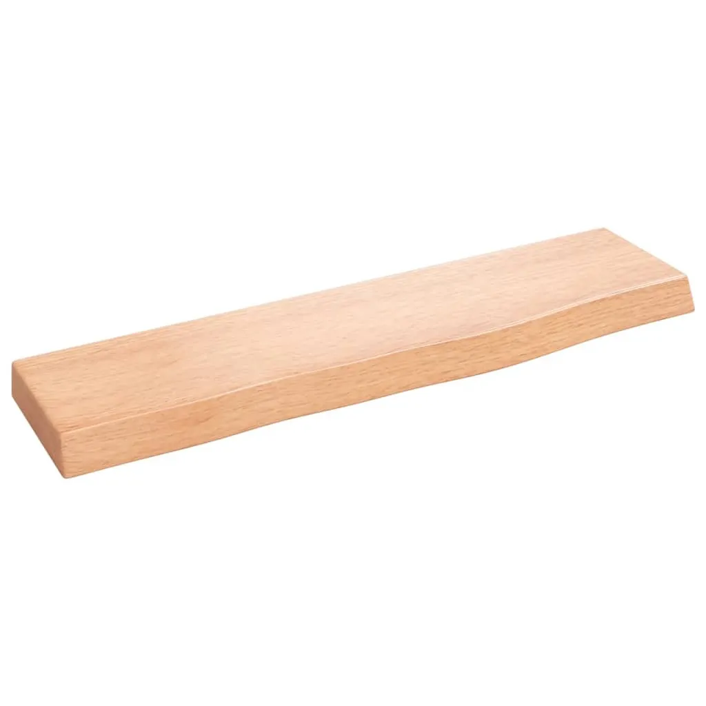 Mensola a muro marrone chiaro 40x10x2 cm in legno massiccio trattato con rovere