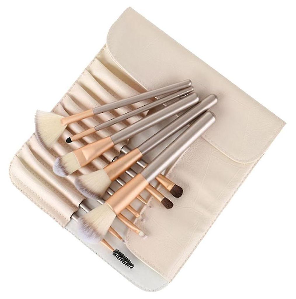 12-teiliges Make-up-Pinselset, Premium-Synthetikpinsel für Foundation, Puder, Concealer, Lidschatten und Rouge, inklusive schwarzem Etui – Stil 3