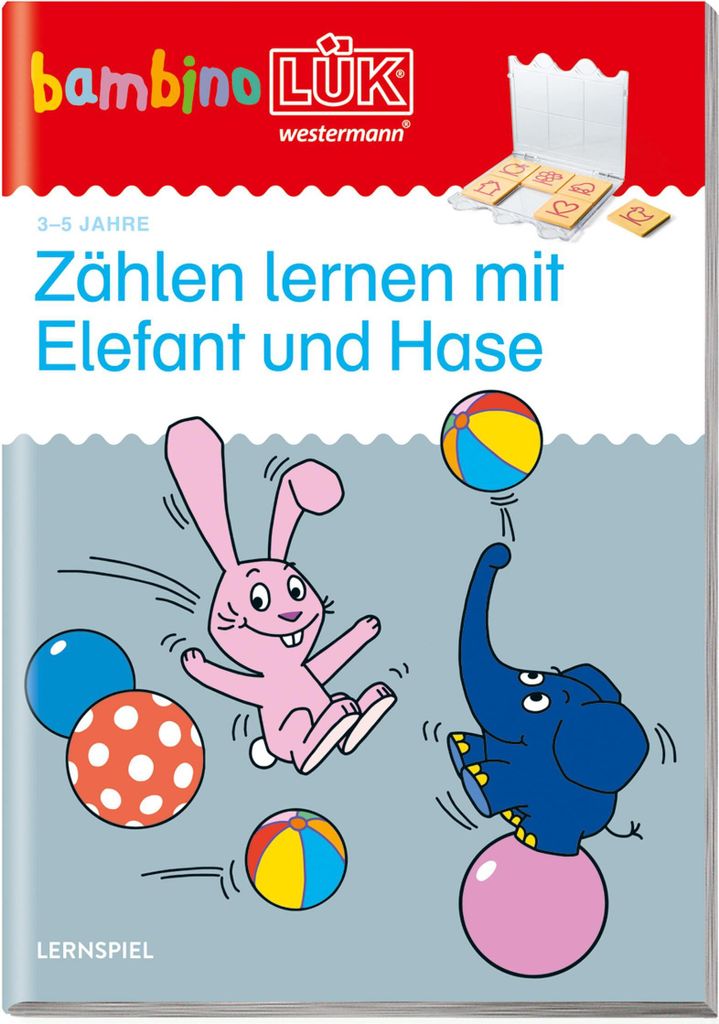 LÜK bambinoLÜK Buch Zählen lernen mit Elefant und Hase ab 3 Jahren 7516