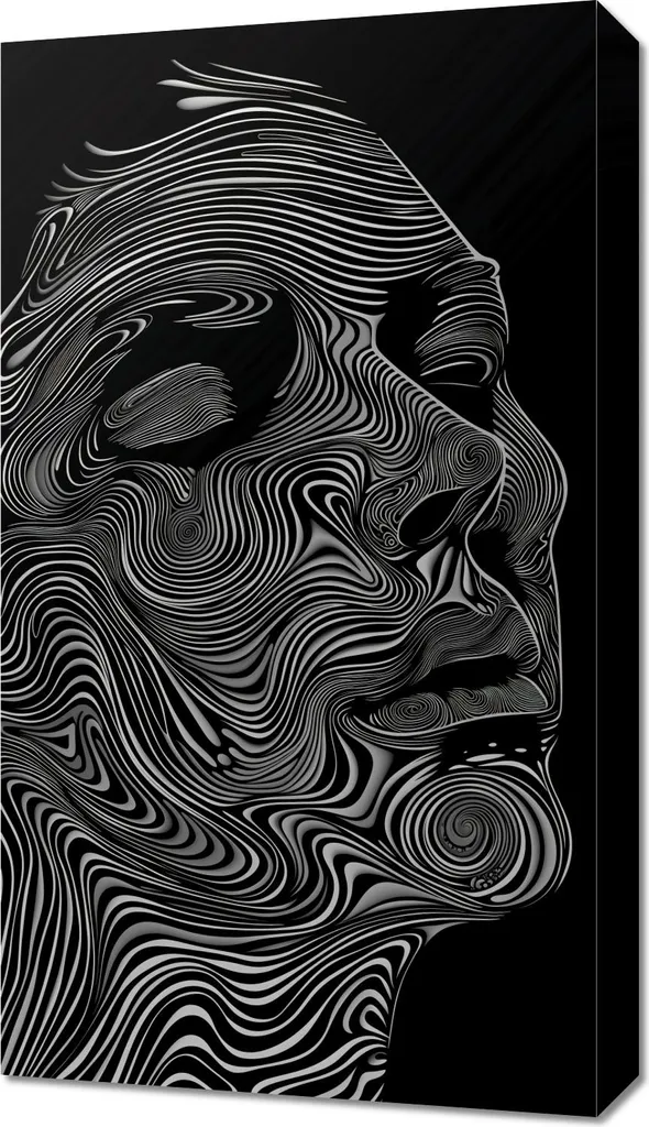 Toile Murale Fissures et lignes 40x70 cm - Effet Texturé et Design