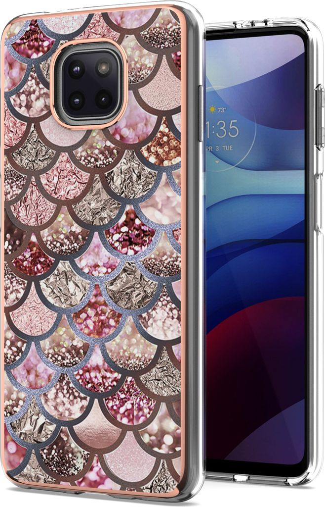 Moto G Power 2021 Hülle, Muster Handyhülle Weich TPU Bumper Schutzhülle für Motorola Moto G Power 2021 Pink