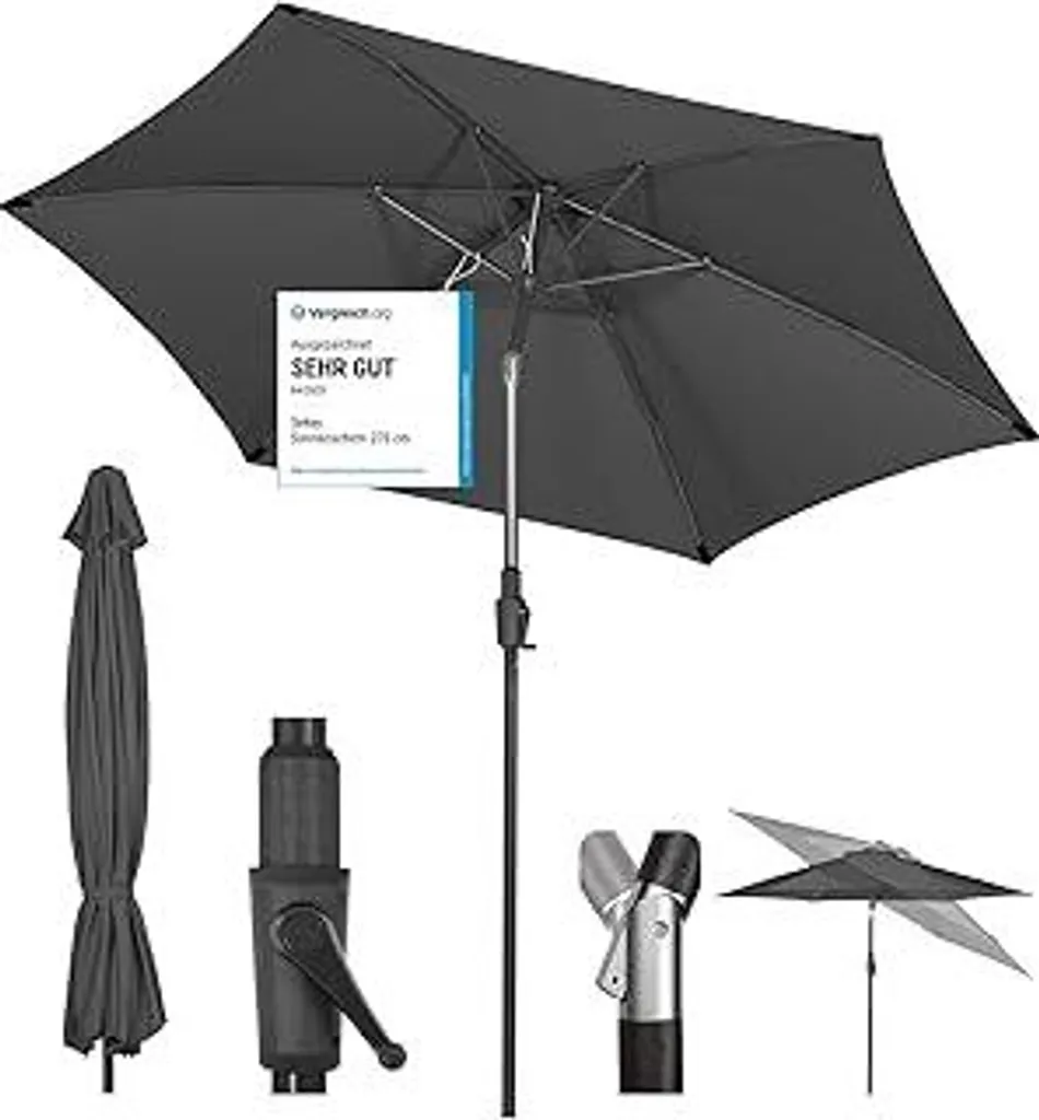 Ombrellone da Mercato Sekey 270 cm - Resistente e Sicuro UPF 50+