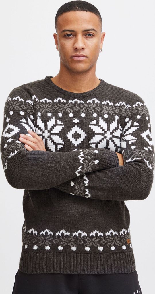 !Solid SDNorwig Herren Weihnachtspullover Norweger-Pullover Winter Strickpullover Grobstrick Pullover mit Stretch Rundhals-Ausschnitt Regular fit