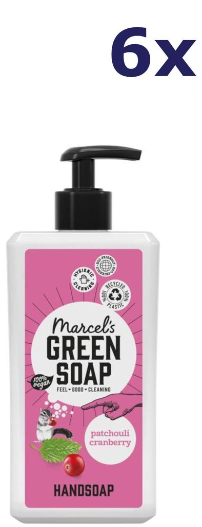 6x Green Soap Handzeep 500ml Patchouli cranberry