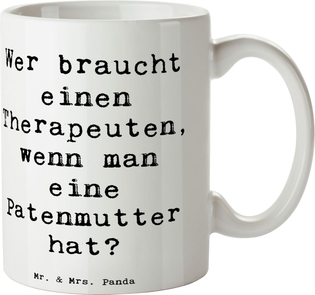 Mr. & Mrs. Panda Tasse Spruch Liebe Patenmutter - Weiß - Geschenk, Teetasse, Weihnachten, cappuccinotasse, Kaffeetasse, Geschenke für Paten, einz...