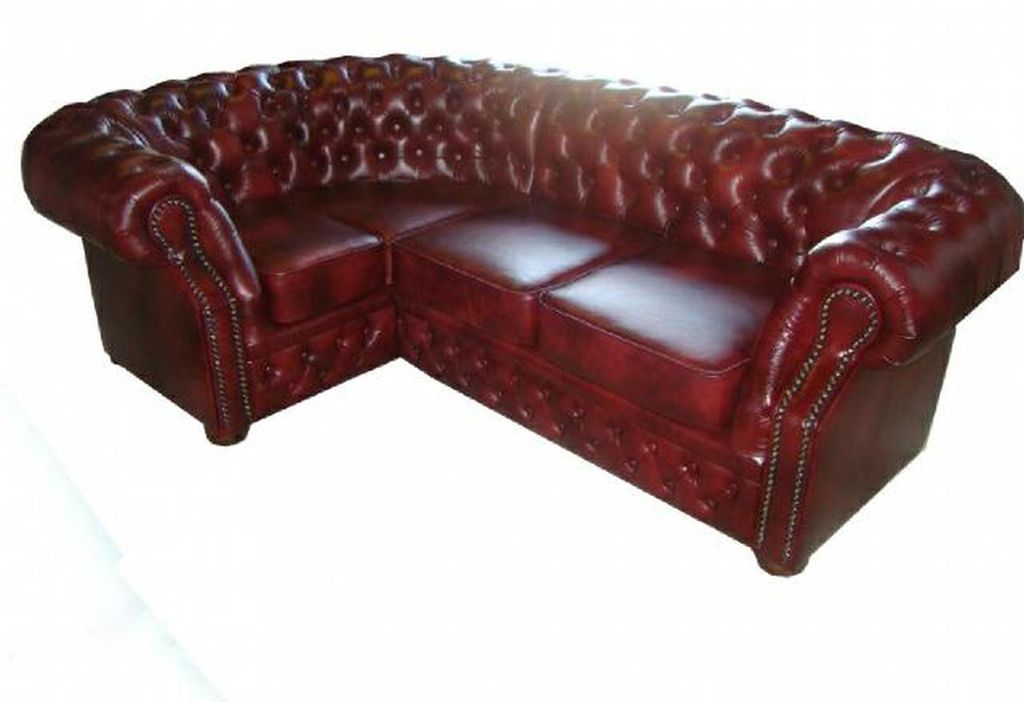Chesterfield Ecksofa Eckcouch Polster Sitz Stoff Garnitur Wohnlandschaft Oxford