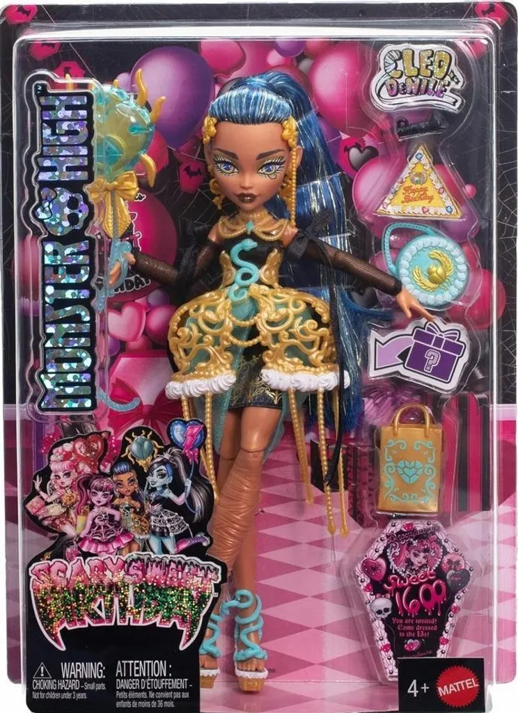Poupée Nefera de Monster High avec bijoux dorés et accessoires de mode