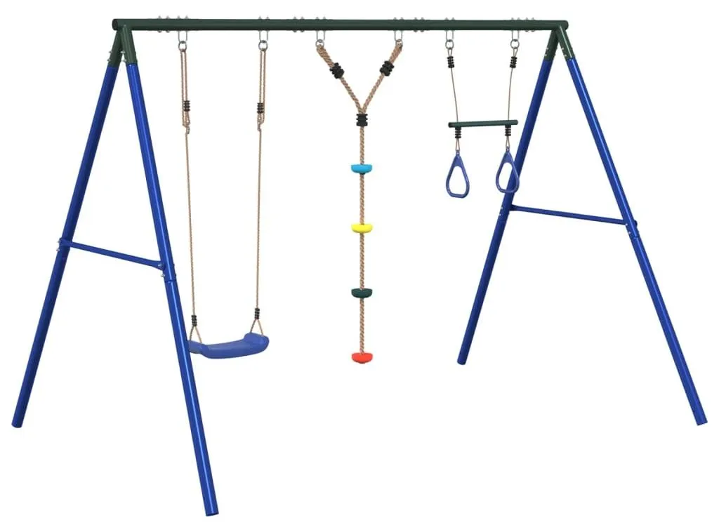 Balançoire de jardin stable avec trapèze et échelle pour enfants actifs