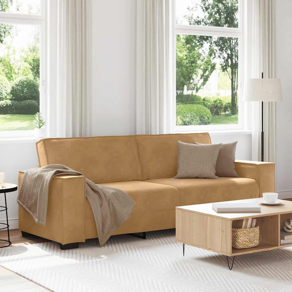 Langlebig 3-Sitzer-Sofa Braun 180 cm Samt - Klassische Sofas Octo4205225 1parcel