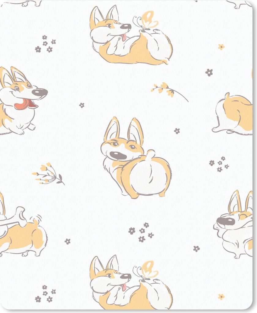 MuchoWow Mauspad Mousepad Muster - Corgi - Hund - Jungen - Mädchen - Kinder - Kind 30x40 cm - Mousepads - Maus Mat - Pad - Mausunterlage - Mausm...