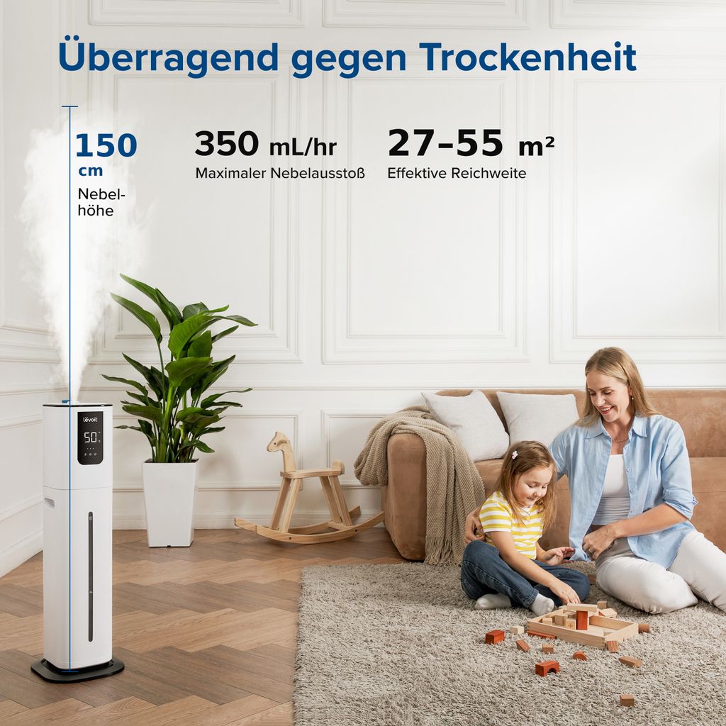 Levoit OasisMist 1000S weiß Luftbefeuchter Produktbild 9