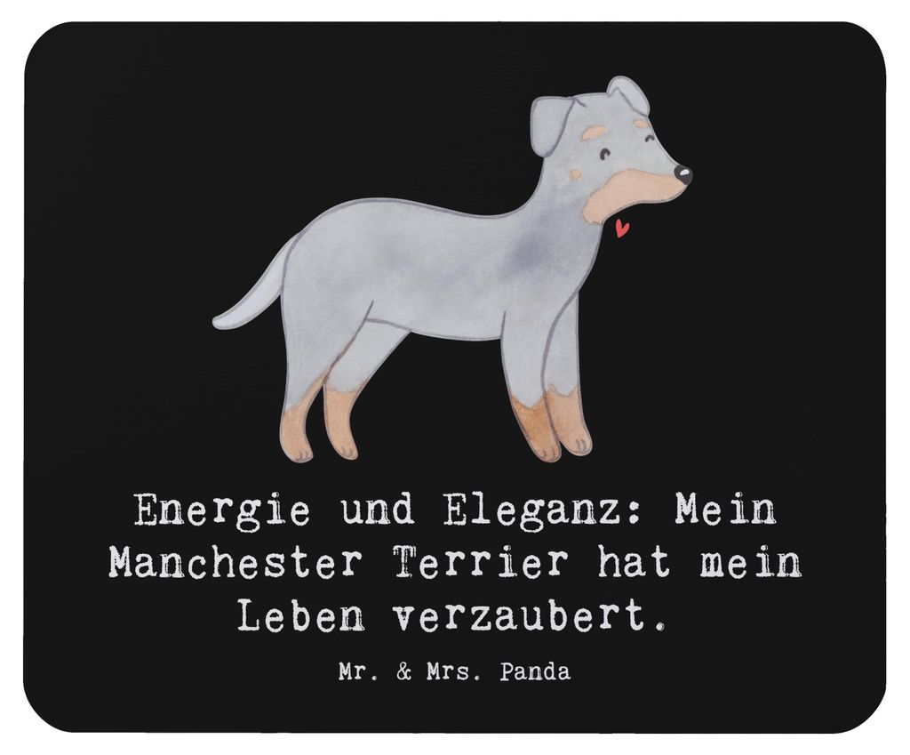 Mr. & Mrs. Panda Mauspad Manchester Terrier Magie - Schwarz - Geschenk, computer, kleiner Hund, charmanter, Hunderassen, Vielfalt, laptop, Mousepad...