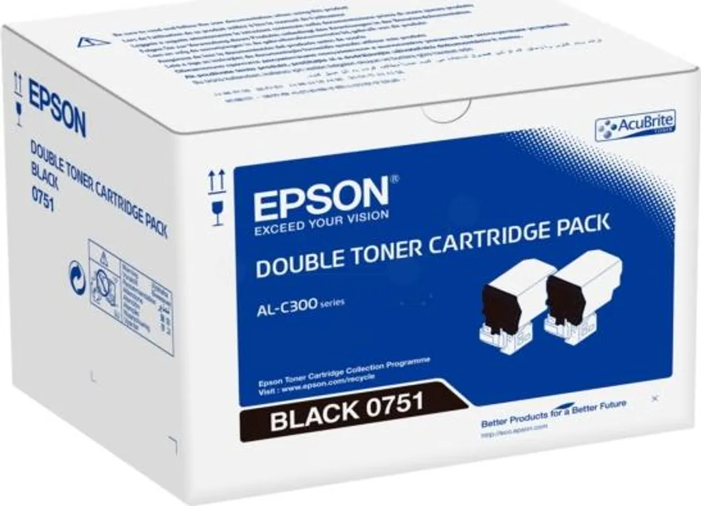 Epson Toner Noir Original Lot de 2 pour Imprimer vos Documents de Bureau