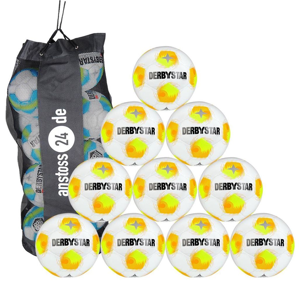 Ballset DERBYSTAR Trainingsball - APUS TT inkl. Ballsack 10 Bälle Weiß/Gelb