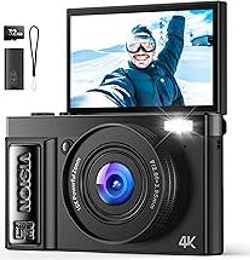 Digitalkamera 4K 64MP Kamera Fotokamera: Digital Kamera für Vlog - Vintage Fotokamera Kinder - Digital Camera - Geschenke für Teenager Junge Mäd...