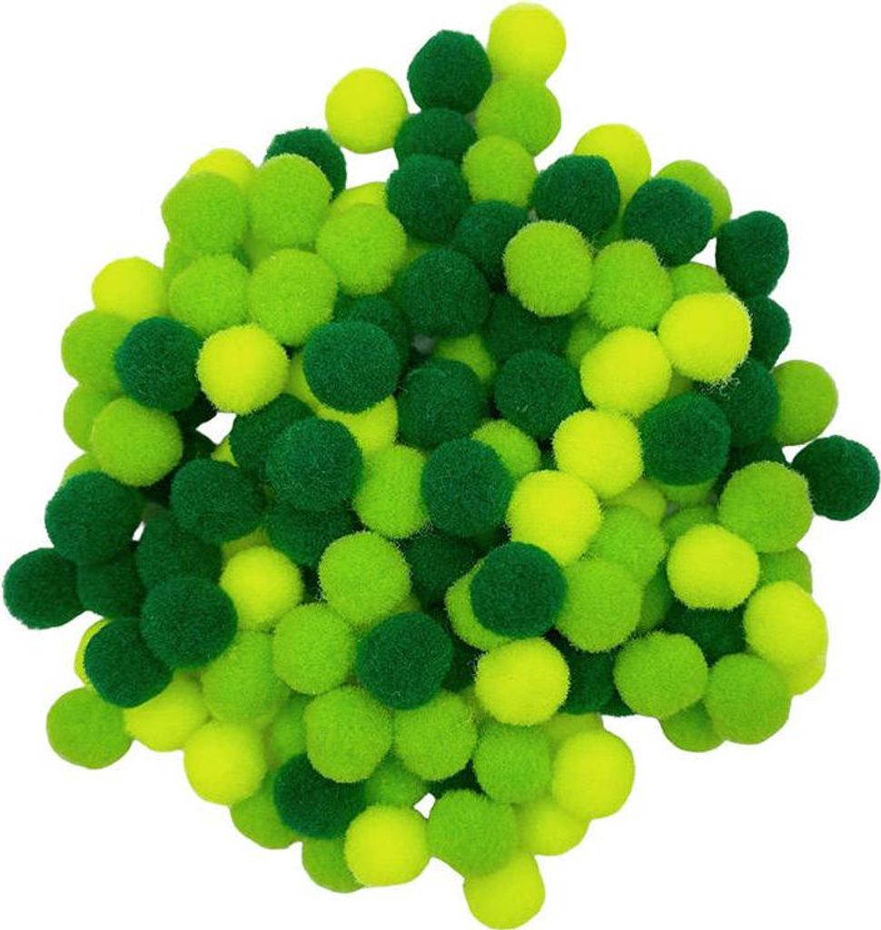 Pompony poliestrowe 10mm 120 szt - Loveart - mix zielony Zdjęcie produktu 