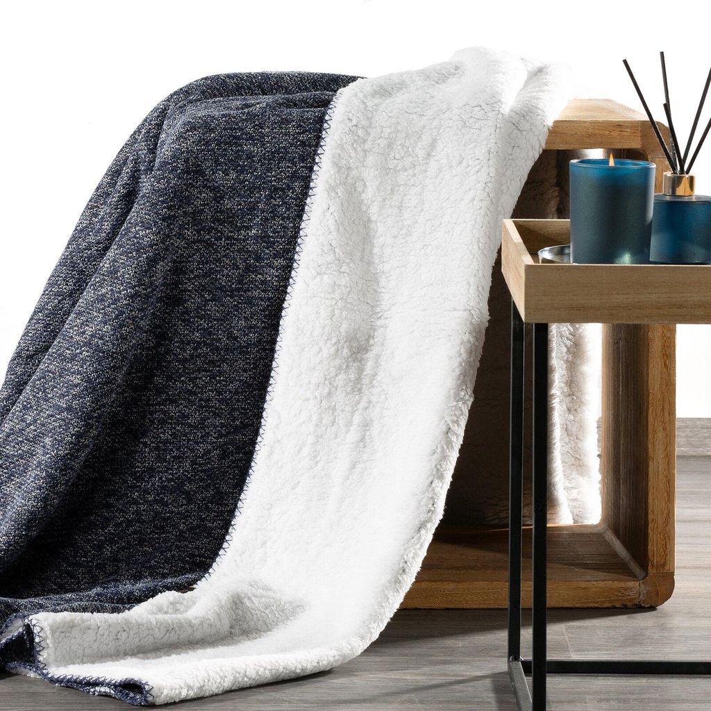 Eurofirany Decke weiß blau 200 cm x 150 cm Dekoration