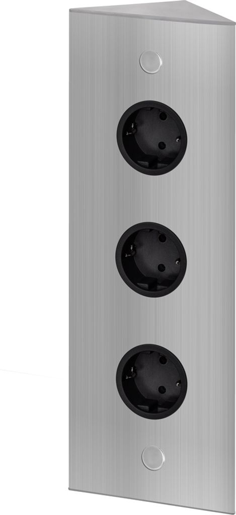 THEBO 3-fach Energie-Ecksäule ST 3007/320/3 in Edelstahl / Produktbild 