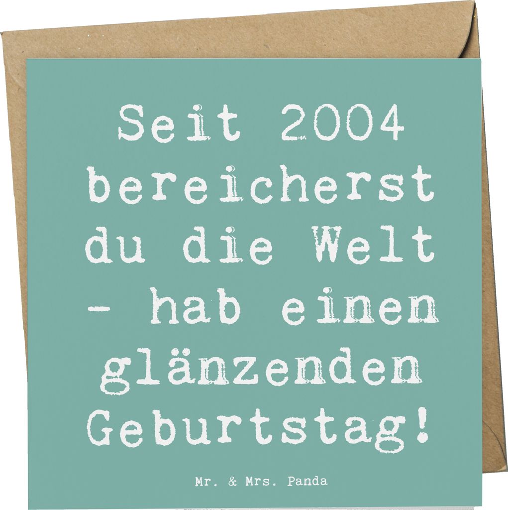 Mr. & Mrs. Panda Glückwunschkarte Spruch 2004 Geburtstag - Produktbild 