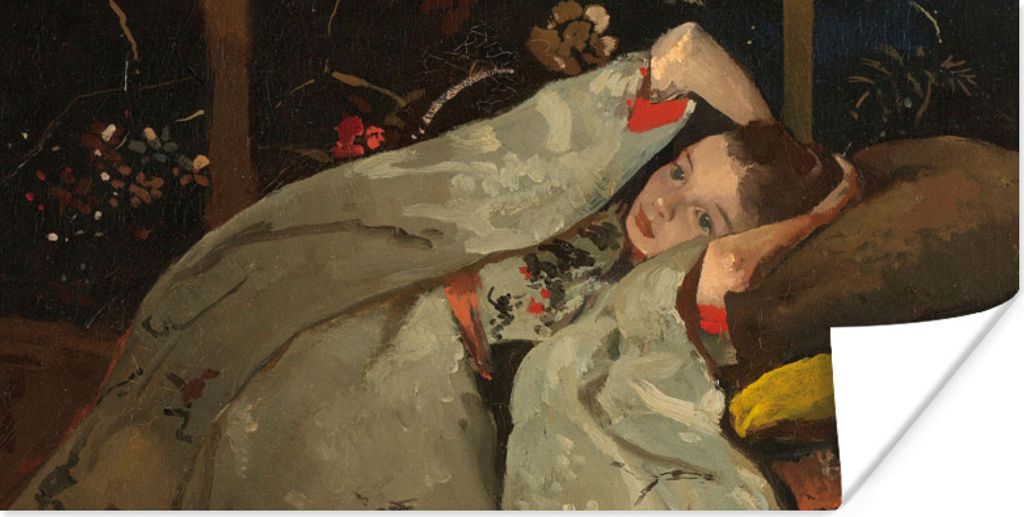MuchoWow Poster Mädchen im weißen Kimono - Gemälde von George Hendrik Breitner 160x80 cm - Foto Poster