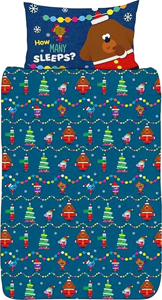 Linge de Lit Réversible Hey Duggee Design Noël Multicolore et Doux TC156