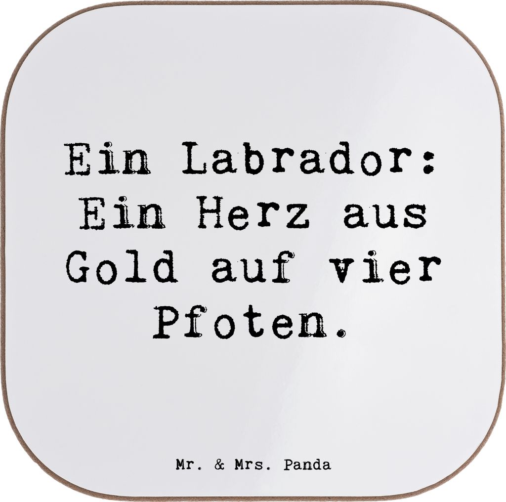 Mr. & Mrs. Panda Untersetzer für Gläser Spruch Labrador Herz - Weiß - Geschenk, freundlicher Hund, Therapiehund, Glas, Hunderassen, Charakter, g...