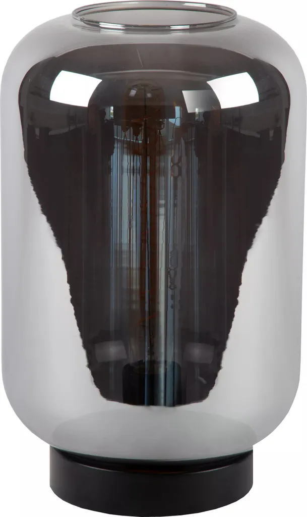 Lampe à poser verre noir Joanet : fini la lumière agressive en E27
