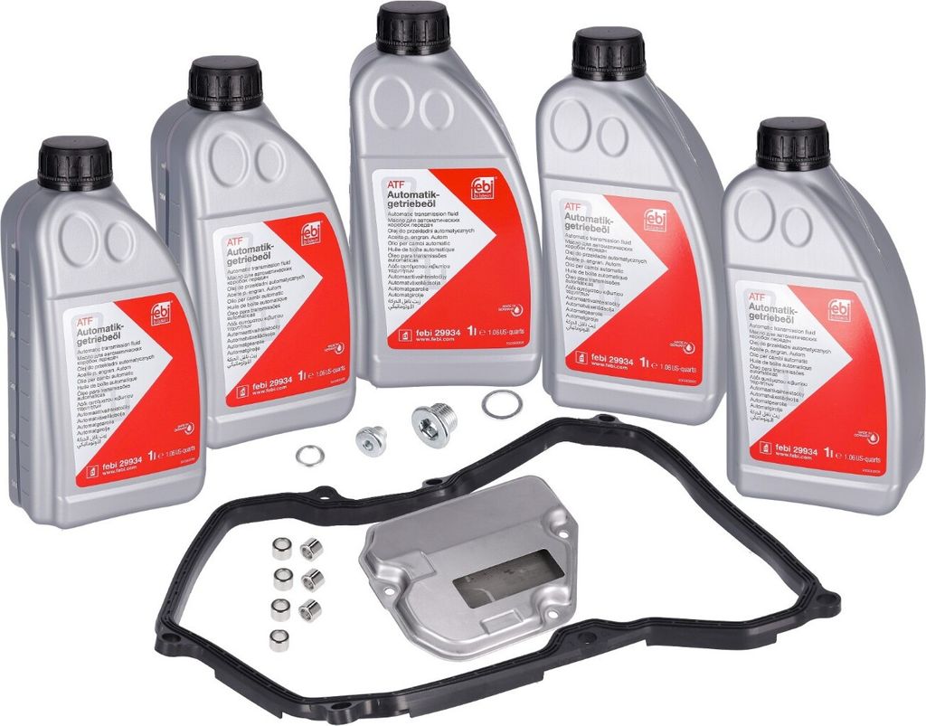FEBI BILSTEIN Ölwechselkit für Automatikgetriebe Satz 5L für VW Transporter V Bus (7HB, 7HJ, 7EB, 7EJ, 7EF, 7EG, 7HF, 7EC)