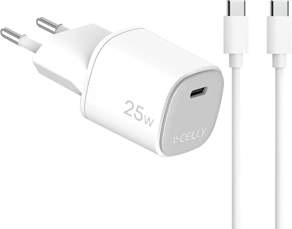 Celly Alimentatore 25W Bianco: Ordine e Velocità per la Scrivania