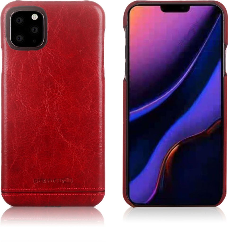 Pierre Cardin Apple iPhone 11 Pro Red Back cover case - Genuine Leather