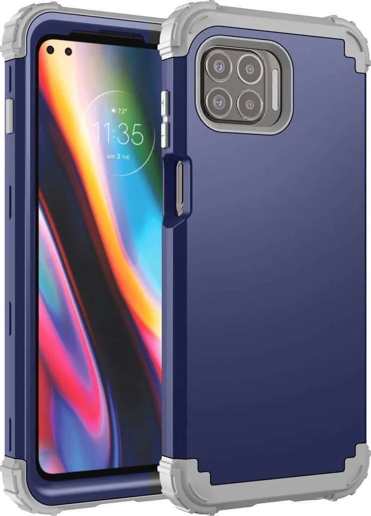 Custodia Blu Trend per Motorola One 5G | 3-in-1 Rugged Case Chic