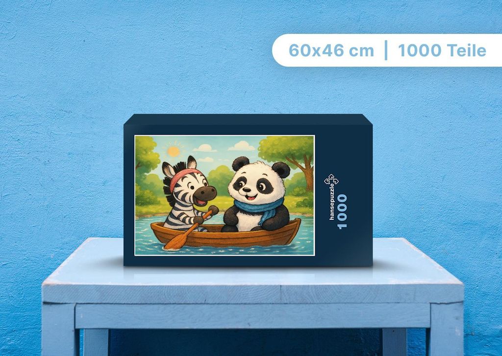 hansepuzzle 110456 - Zara und Pippin Puzzle, 1000 Teile, Kinder, 60,0 x 46,0cm mit hochwertiger Aufbewahrung, Kartonbox & Beutel