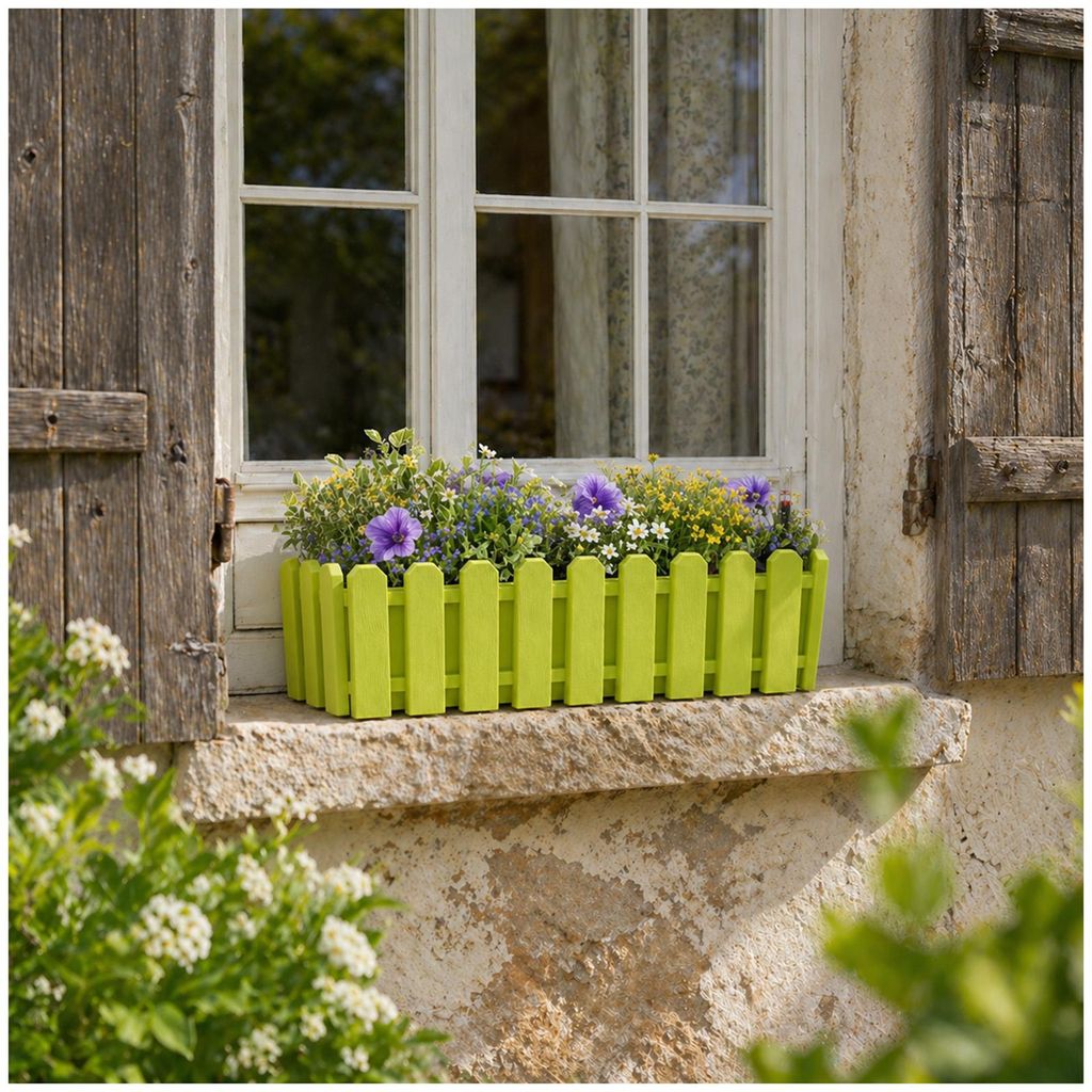 Blumenkasten mit Wasserspeicher Nessa 50 cm Grün Produktbild 