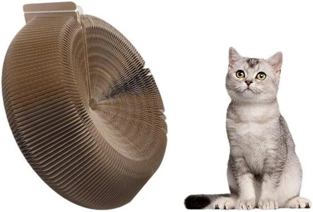 Niche chat transportable pliable en carton ovale pour petit espace