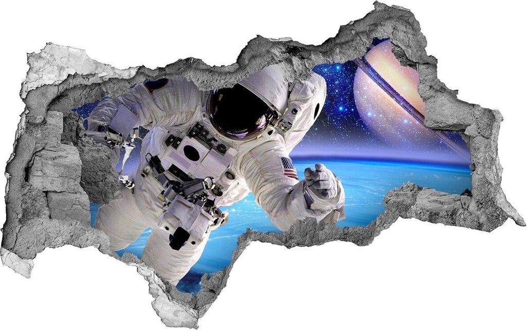 Selbstklebender Loch-3D-Aufkleber 95x73 cm Astronaut