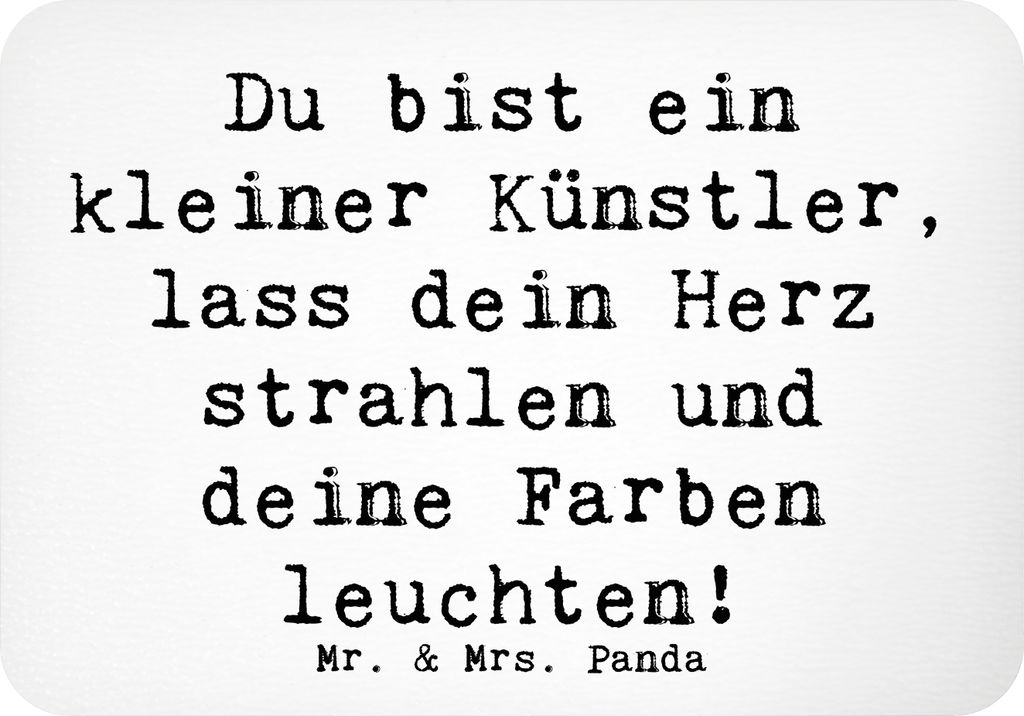 Mr. & Mrs. Panda Kühlschrankmagnet Spruch Die Freude an der Kreativität entdecken - Weiß - Geschenk, Entdeckungsreise, Herz strahlen, magnet, Mo...