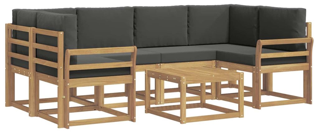vidaXL Outdoor-Sofagarnitur mit Kissen 7 pcs Weiß und Anthrazit