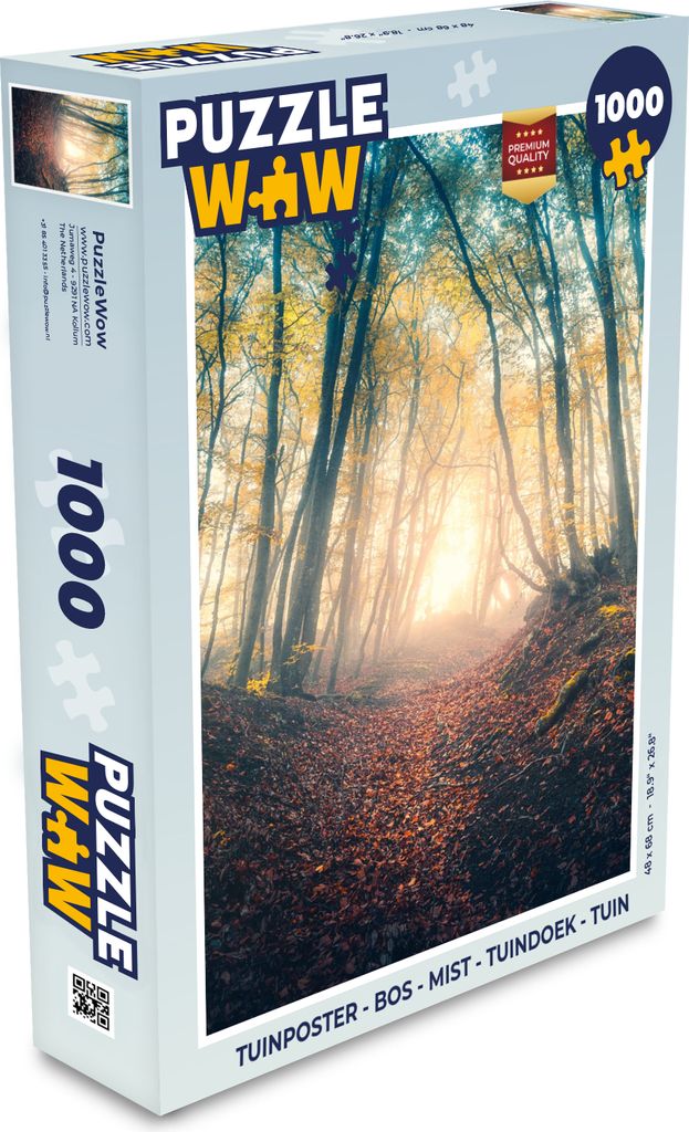 MuchoWow Puzzle 1000 Teile Wald - Nebel - Sonne - Herbst - Spielzeug - Alt und Jung - Spiele - Puzzeln