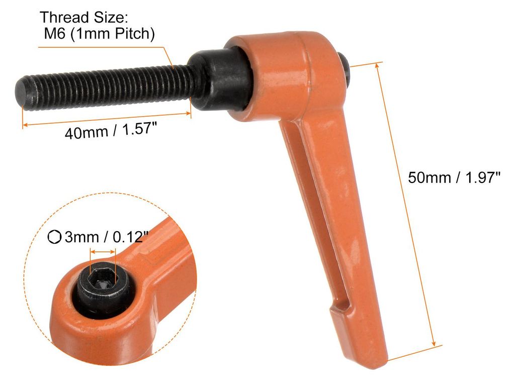 4 Stš¹ck Klemmhebel Griff M6 x 40mm Au?engewinde Schrauben Spritzbeschichter Kohlenstoffstahl Verstellbare Handgriffe Spannhebel Befestigung fš...