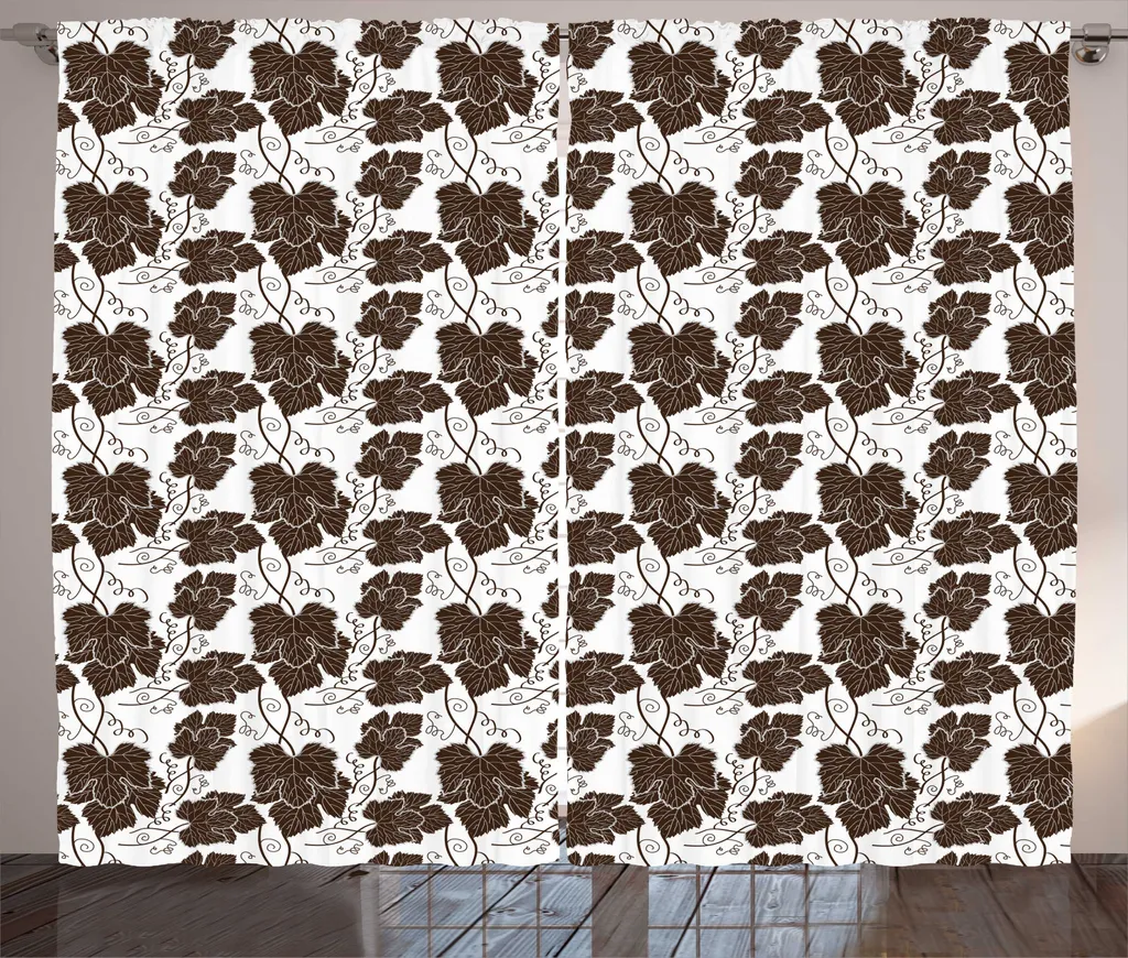 Rideaux de Salon Universels Motif Botanique avec Boucles 280 x 225 cm