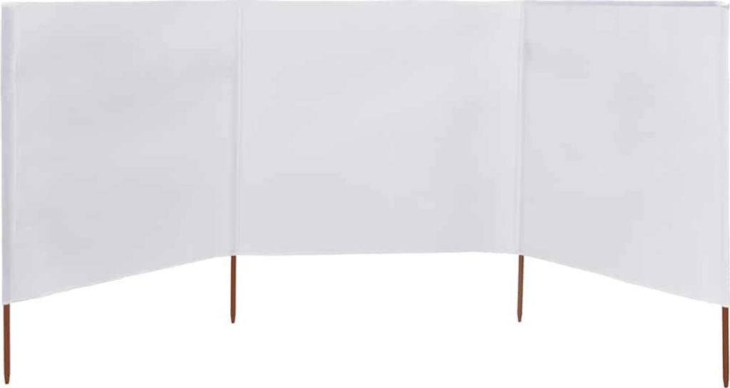 vidaXL 3-teiliges Windschutzgewebe 400 x 120 cm Weiß Produktbild 
