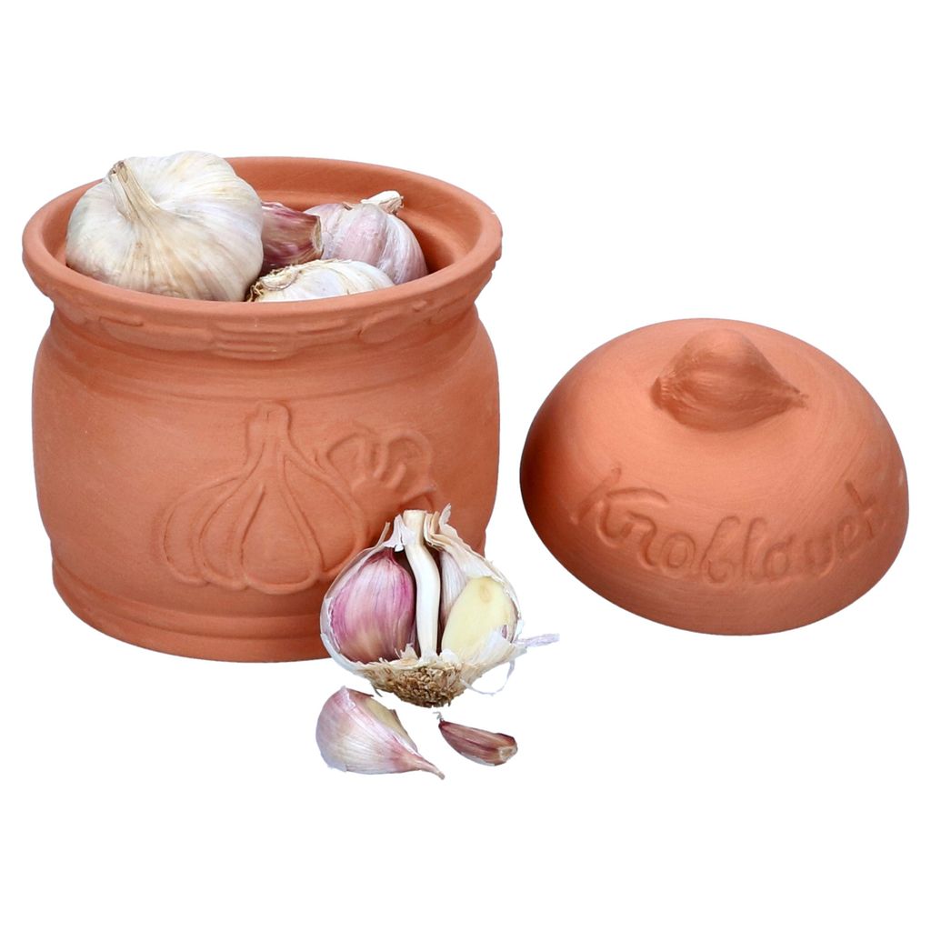 Terra Knoblauchtopf mit Deckel Ø 12,8cm aus Terrakotta Produktbild 