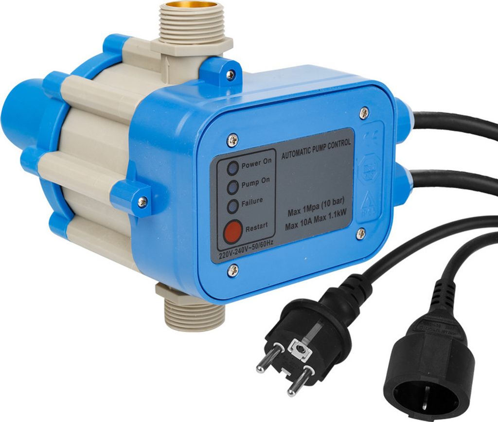 Jopassy Pumpensteuerung Mit Kabel Pumpen Tiefbrunnen Pumpenschalter Max.10 bar Druckwächter konstanten Hauswasserwerk