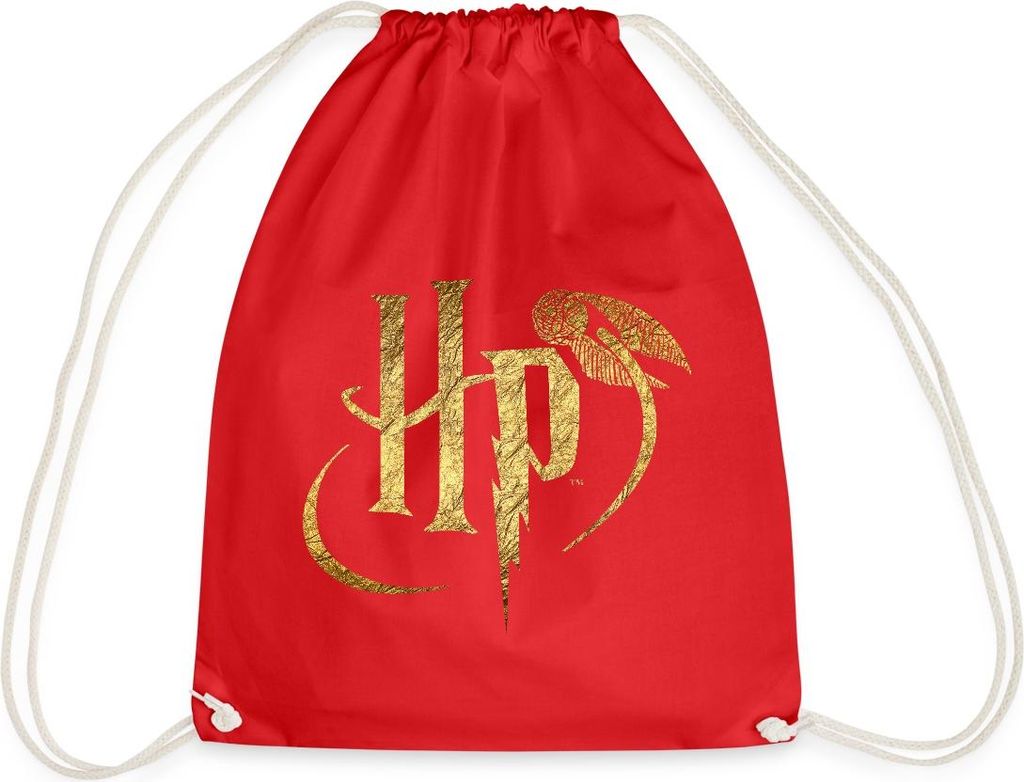 Spreadshirt Harry Potter HP Logo Turnbeutel, One size, Rot
