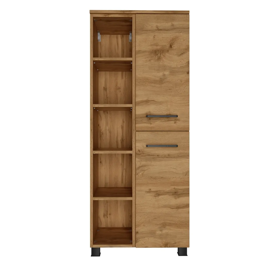 Armoire Malvo 55cm finition Chêne : gain de place et double portes - 11