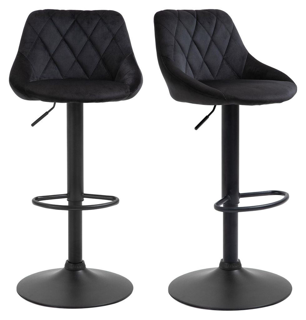 HOMCOM 2er-Set Barhocker, höhenverstellbarer Bistrohocker, Produktbild 