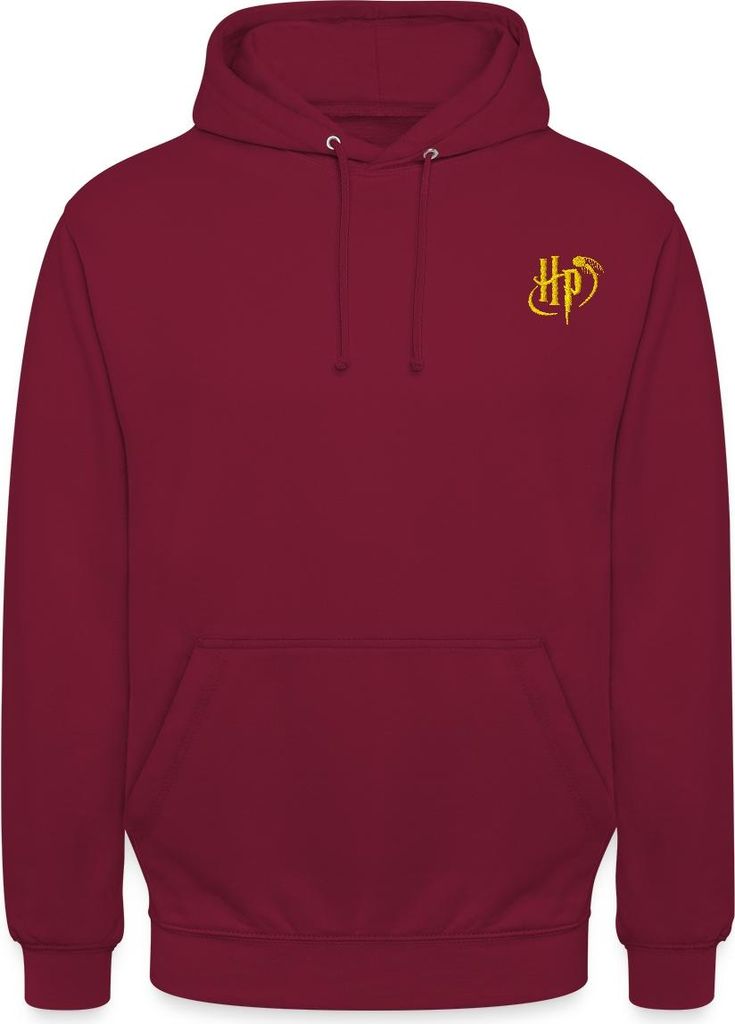 Spreadshirt Harry Potter kleines Logo Stick Uni Hoodie, S, Bordeaux