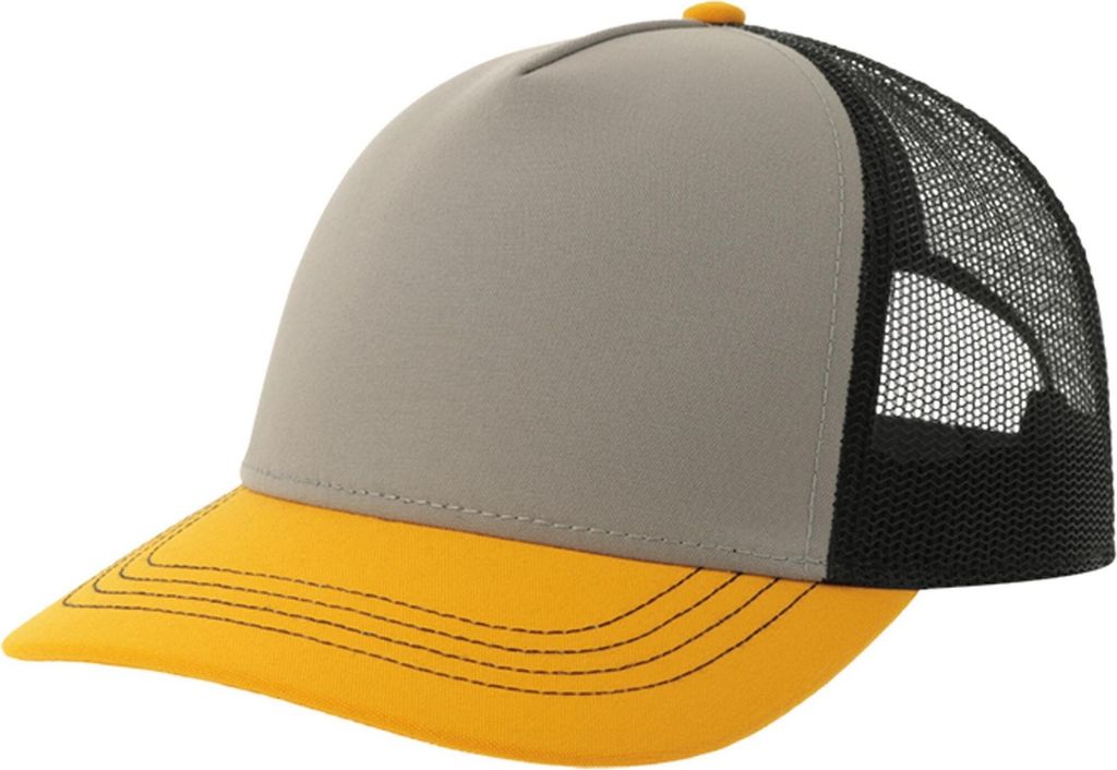 Atlantis - "Rapper" Trucker Cap recyceltes Material für Herren/Damen Uni AB566 (Einheitsgröße) (Grau/Gelb/Schwarz)